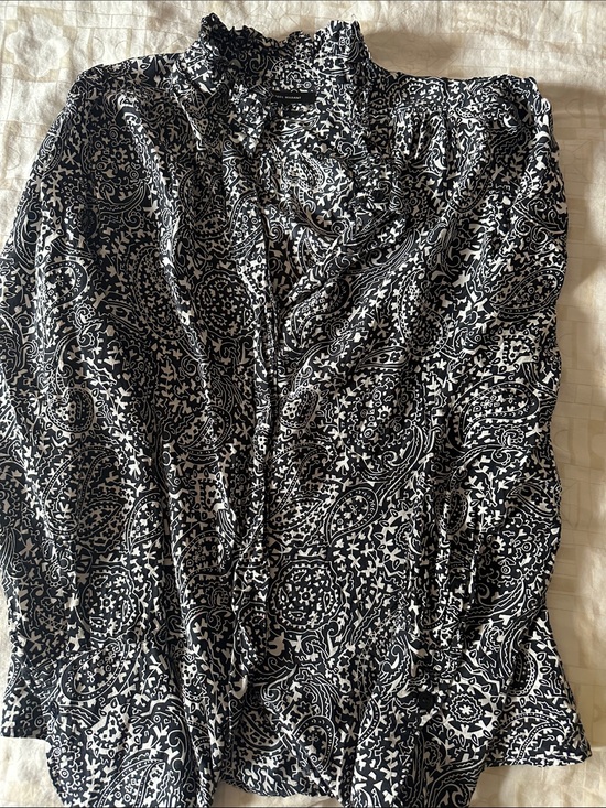 Isabel Marant Tops - Isabel Marant Black and White Paisley Button-Up Blouse